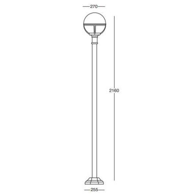 SATURNO PALO ESTERNO H 181 CM IN POLIMERO VERDE BIANCO O NERO CON SFERA BIANCO LATTE Framon Augenti - Cristalensi Shop Online