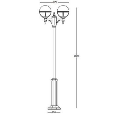 SATURNO PALO DA ESTERNO H 202 CON DUE SFERE IN POLIMERO NERO BIANCO O VERDE Framon Augenti - Cristalensi Shop Online