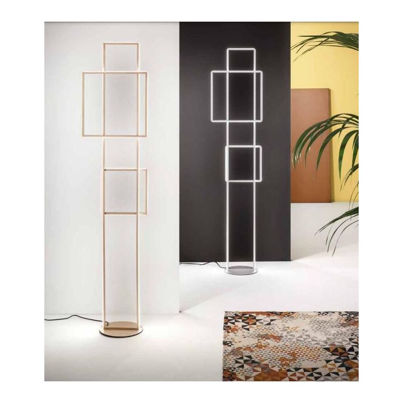 DOWEL PIANTANA MODERNA LED 77W LUCE 3000K DIMMERABILE MONTATURA ORO OPACO O SILVER DI ONDALUCE ONDALUCE CICIRIELLO - Cristalensi