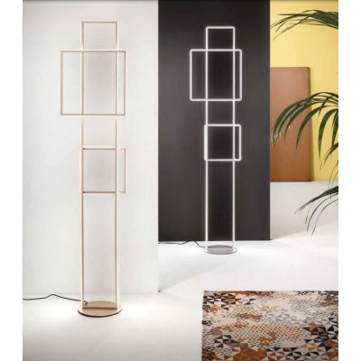 DOWEL PIANTANA MODERNA LED 77W LUCE 3000K DIMMERABILE MONTATURA ORO OPACO O SILVER DI ONDALUCE ONDALUCE CICIRIELLO - Cristalensi