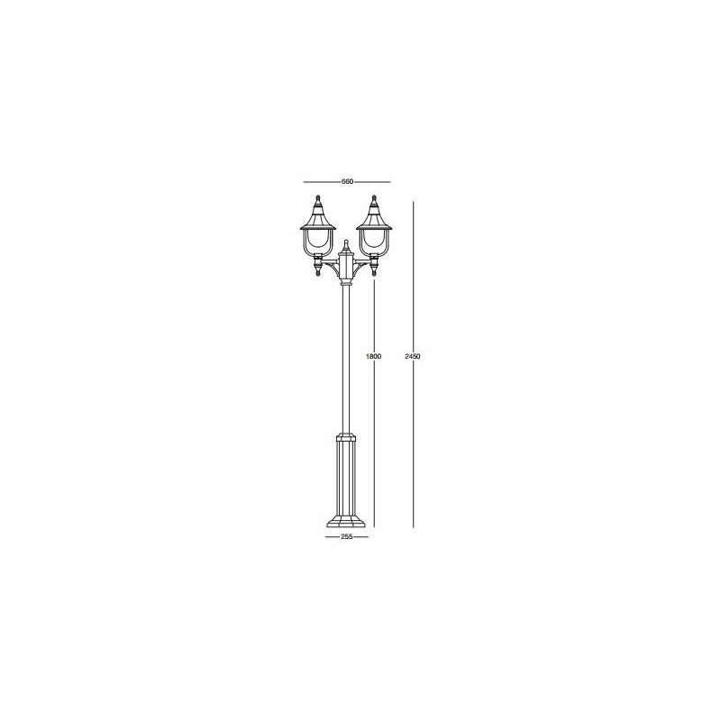 VENERE LAMPIONE PER ESTERNO DUE LUCI H 215 CM IN POLIMERO NERO VERDE O BIANCO Framon Augenti - Cristalensi Shop Online