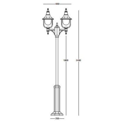 VENERE LAMPIONE PER ESTERNO DUE LUCI H 215 CM IN POLIMERO NERO VERDE O BIANCO Framon Augenti - Cristalensi Shop Online