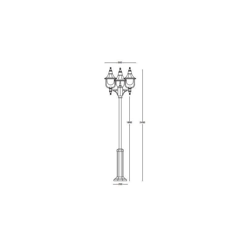 VENERE LAMPIONE PER ESTERNO H215 CM TRE LUCI IN POLIMERO VERDE NERO O BIANCO Framon Augenti - Cristalensi Shop Online