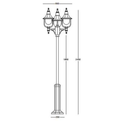 VENERE LAMPIONE PER ESTERNO H215 CM TRE LUCI IN POLIMERO VERDE NERO O BIANCO Framon Augenti - Cristalensi Shop Online