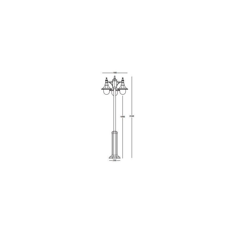 MERCURIO PALO DA ESTERNO TRE LUCI H 204 IN POLIMERO NERO, BIANCO O VERDE Framon Augenti - Cristalensi Shop Online