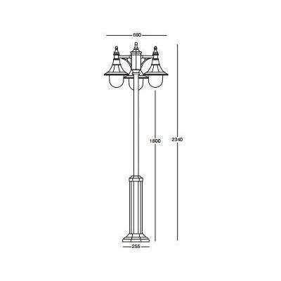MERCURIO PALO DA ESTERNO TRE LUCI H 204 IN POLIMERO NERO, BIANCO O VERDE Framon Augenti - Cristalensi Shop Online