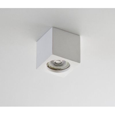 820 PLAFONIERA CUBICA IN GESSO VERNICIABILE CON ATTACCO GU10 ISYLUCE - Cristalensi Shop Online