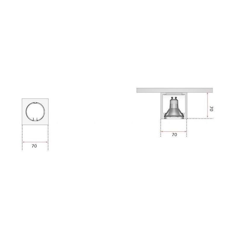 820 PLAFONIERA CUBICA IN GESSO VERNICIABILE CON ATTACCO GU10 ISYLUCE - Cristalensi Shop Online