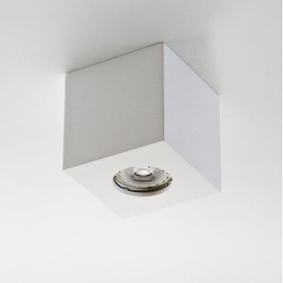 821 PLAFONIERA CUBICA 10X10 CM IN GESSO VERNICIABILE CON ATTACCO GU10 ISYLUCE - Cristalensi Shop Online