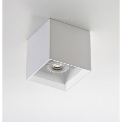 824 PLAFONIERA CUBICA DI ISYLUCE IN GESSO VERNICIABILE CON ATTACCO GU10 ISYLUCE - Cristalensi Shop Online