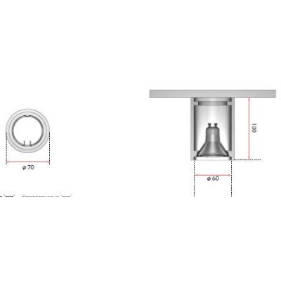 826 PLAFONIERA CILINDRICA IN GESSO VERNICIABILE CON ATTACCO GU10 ISYLUCE - Cristalensi Shop Online