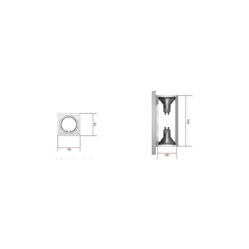 830 APPLIQUE PRISMATICA IN GESSO VERNICIABILE CON PORTALAMPADE GU10 ISYLUCE - Cristalensi Shop Online