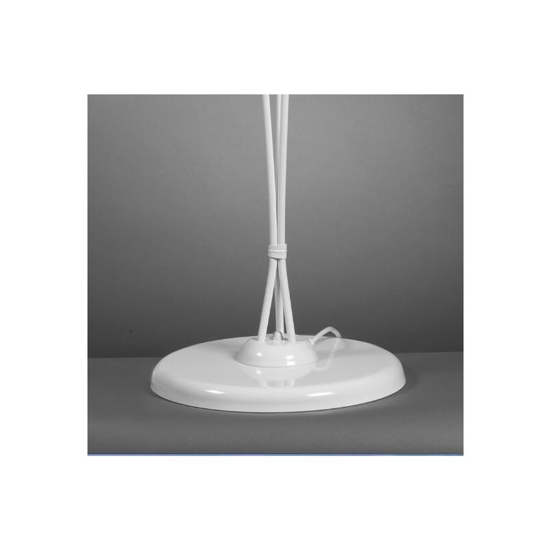 PIANTANA CLASSICA 3 LUCI IN METALLO BIANCO CON PARALUMI IN VETRO ALTEZZA CM 180 CRISTALENSI LIGHT - Cristalensi Shop Online