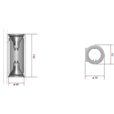 831 APPLIQUE CILINDRICA IN GESSO VERNICIABILE CON ATTACCO GU10 LUCE SOPRA SOTTO ISYLUCE - Cristalensi Shop Online