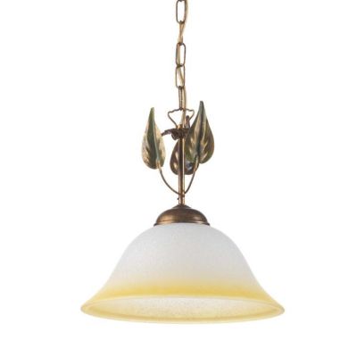 SOSPENSIONE CLASSICA D30 CM IN METALLO BRONZO SPENNELLATO ORO CON DIFFUSORE IN VETRO CRISTALENSI LIGHT - Cristalensi Shop Online