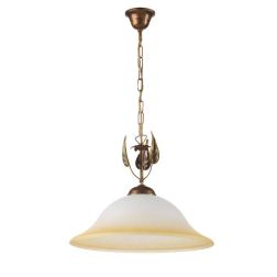 SOSPENSIONE CLASSICA D40 CM IN METALLO BRONZO SPENNELLATO ORO CON DIFFUSORE IN VETRO CRISTALENSI LIGHT - Cristalensi Shop Online 2