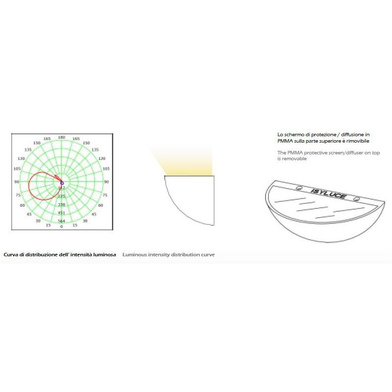 862 APPLIQUE ISYLUCE IN GESSO GRANDE VERNICIABILE A LED INTEGRATO DA 18W ISYLUCE - Cristalensi Shop Online