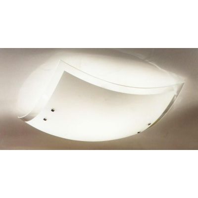 ARIA PLAFONIERA MODERNA IN VETRO BIANCO BORDO TRASPARENTE Illuminando - Cristalensi Shop Online