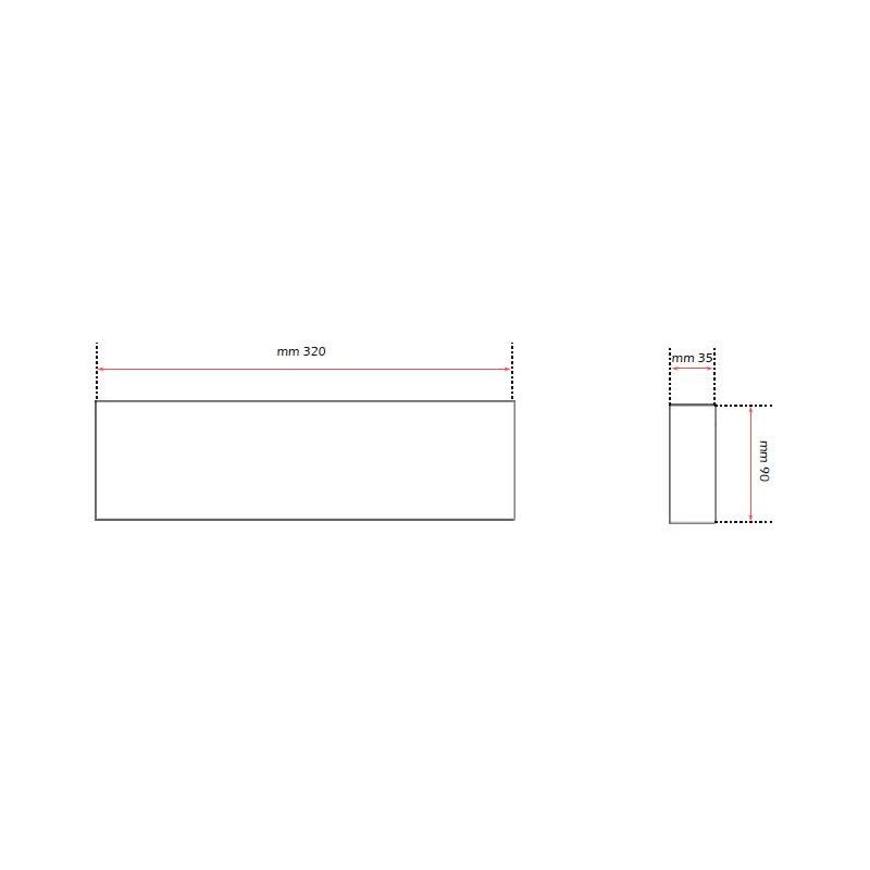 901 APPLIQUE RETTANGOLARE PICCOLO IN METALLO BIANCO O NERO LED DA 18W LUCE 3000K O 4000K ISYLUCE - Cristalensi Shop Online