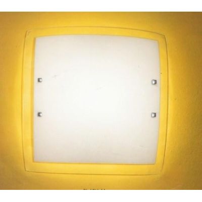 ARIA PLAFONIERA MODERNA IN VETRO BIANCO BORDO TRASPARENTE Illuminando - Cristalensi Shop Online