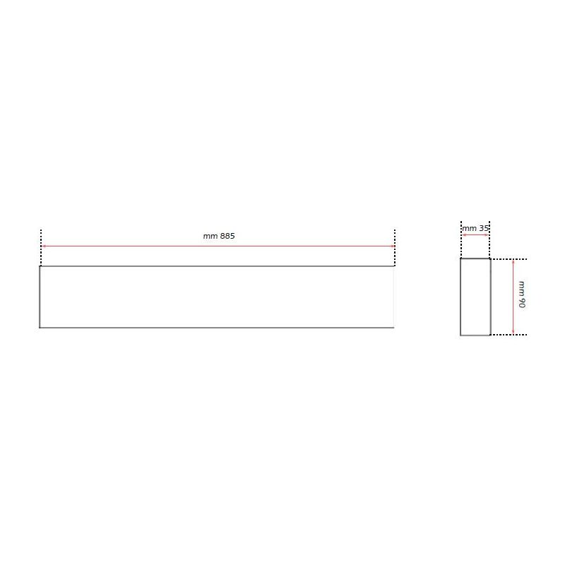 903 APPLIQUE GRANDE RETTANGOLARE IN METALLO BIANCO O NERO LED 36W LUCE 3000K O 4000K ISYLUCE - Cristalensi Shop Online