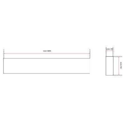 903 APPLIQUE GRANDE RETTANGOLARE IN METALLO BIANCO O NERO LED 36W LUCE 3000K O 4000K ISYLUCE - Cristalensi Shop Online