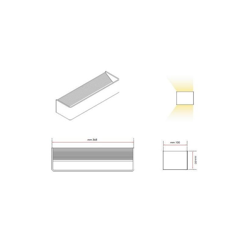 906 CUBO GRANDE IN ALLUMINIO VERNICIATO DI BIANCO A LED INTEGRATO DA 12W ISYLUCE - Cristalensi Shop Online