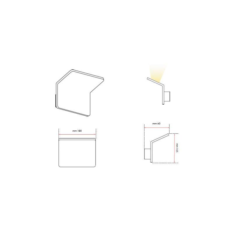 907 APPLIQUE IN ALLUMINIO VERNICIATO DI BIANCO A LED INTEGRATO DA 12W ISYLUCE - Cristalensi Shop Online