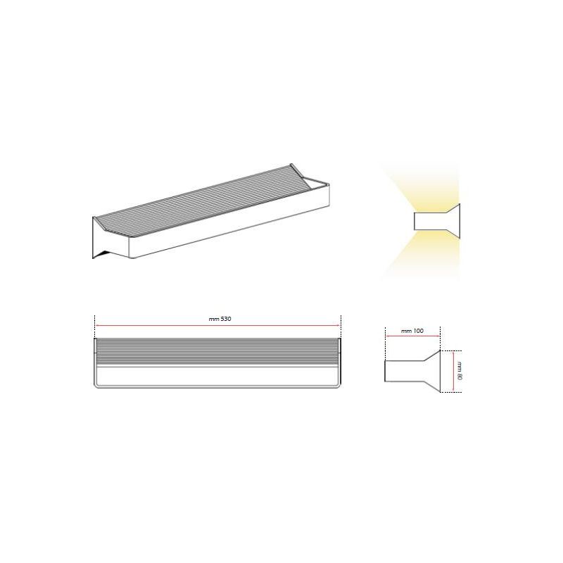 909 APPLIQUE GRANDE IN ALLUMINIO VERNICIATO DI BIANCO A LED INTEGRATO DA 18W ISYLUCE - Cristalensi Shop Online