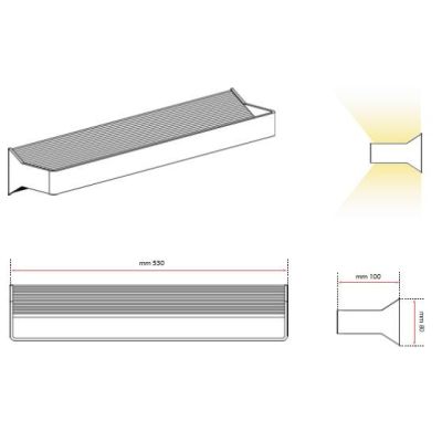 909 APPLIQUE GRANDE IN ALLUMINIO VERNICIATO DI BIANCO A LED INTEGRATO DA 18W ISYLUCE - Cristalensi Shop Online