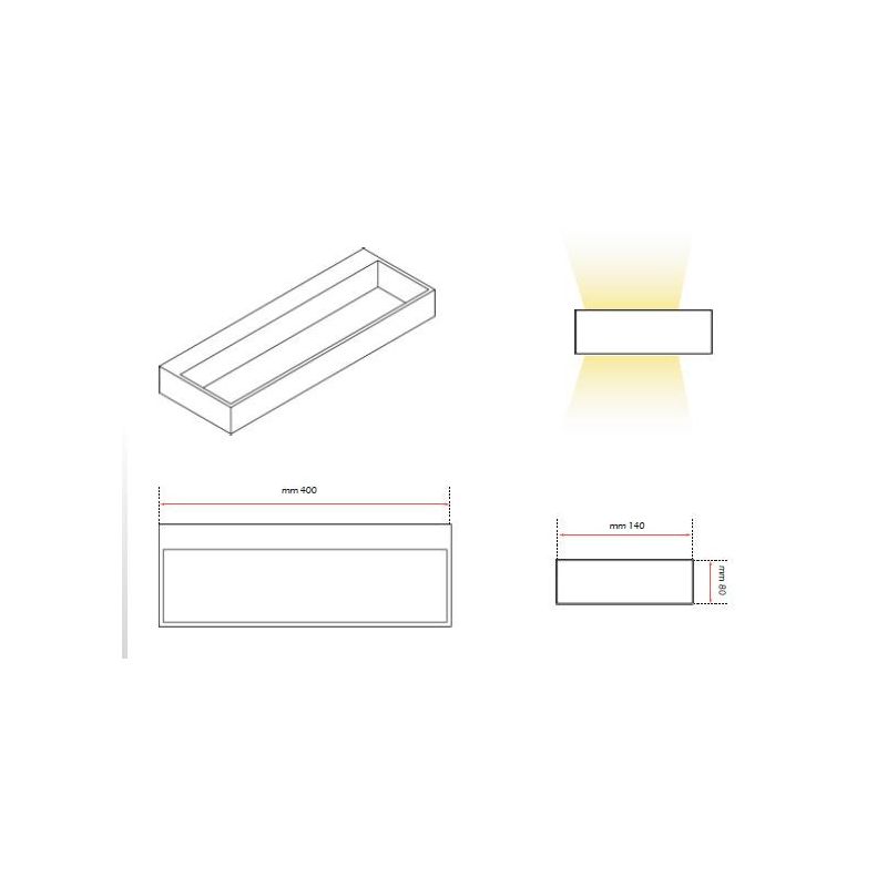 911 APPLIQUE GRANDE IN ALLUMINIO VERNICIATO DI BIANCO A LED INTEGRATO DA 12W ISYLUCE - Cristalensi Shop Online