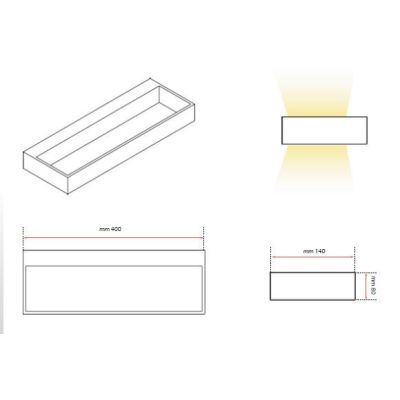 911 APPLIQUE GRANDE IN ALLUMINIO VERNICIATO DI BIANCO A LED INTEGRATO DA 12W ISYLUCE - Cristalensi Shop Online