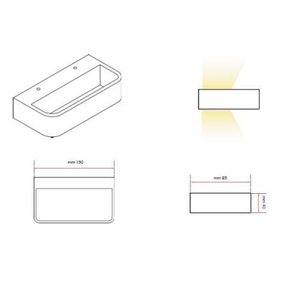 915 APPLIQUE IN ALLUMINIO VERNICIATO DI BIANCO A LED INTEGRATO DA 6W ISYLUCE - Cristalensi Shop Online