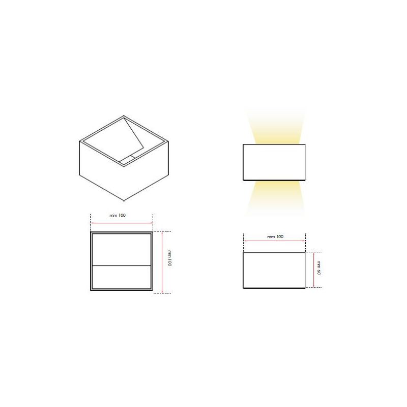 919 CUBETTO APPLIQUE IN ALLUMINIO VERNICIATO DI BIANCO A LED INTEGRATO DA 6W ISYLUCE - Cristalensi Shop Online