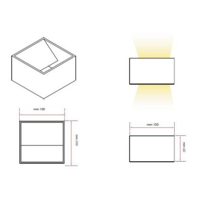 919 CUBETTO APPLIQUE IN ALLUMINIO VERNICIATO DI BIANCO A LED INTEGRATO DA 6W ISYLUCE - Cristalensi Shop Online