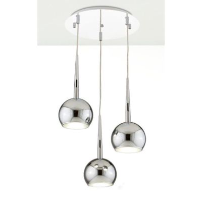 BOL AFFRALUX LAMPADARIO A 3 SFERE IN METALLO CROMATO CON LAMPADINE SOSTITUIBILI AFFRALUX - Cristalensi Shop Online