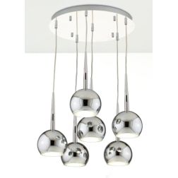 BOL AFFRALUX LAMPADARIO A 6 SFERE IN METALLO CROMATO LAMPADINE SOSTITUIBILI AFFRALUX - Cristalensi Shop Online