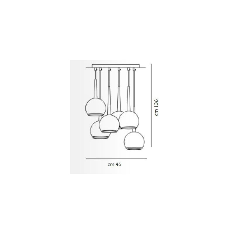 BOL AFFRALUX LAMPADARIO A 6 SFERE IN METALLO CROMATO LAMPADINE SOSTITUIBILI AFFRALUX - Cristalensi Shop Online