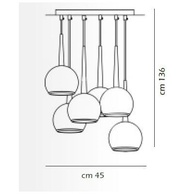 BOL AFFRALUX LAMPADARIO A 6 SFERE IN METALLO CROMATO LAMPADINE SOSTITUIBILI AFFRALUX - Cristalensi Shop Online