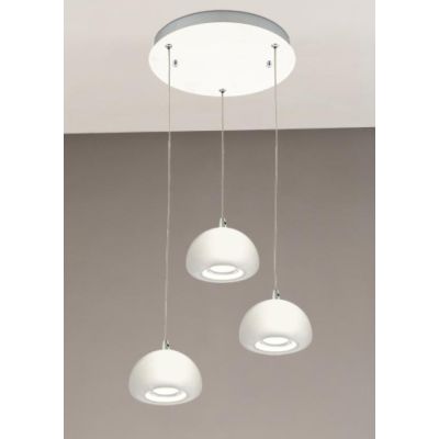 2039 SOSPENSIONE A 3 PENDEL IN METALLO BIANCO E LED INTEGRATO DA 3W AFFRALUX - Cristalensi Shop Online