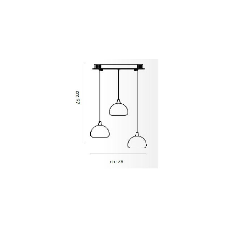 2039 SOSPENSIONE A 3 PENDEL IN METALLO BIANCO E LED INTEGRATO DA 3W AFFRALUX - Cristalensi Shop Online