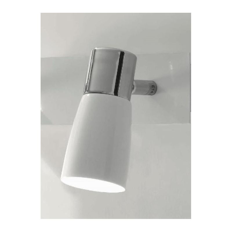 ZAC FARETTO DIREZIONABILE 1 LUCE IN METALLO BIANCO E CROMO ATTACCO E14 Illuminando - Cristalensi Shop Online