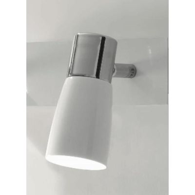 ZAC FARETTO DIREZIONABILE 1 LUCE IN METALLO BIANCO E CROMO ATTACCO E14 Illuminando - Cristalensi Shop Online