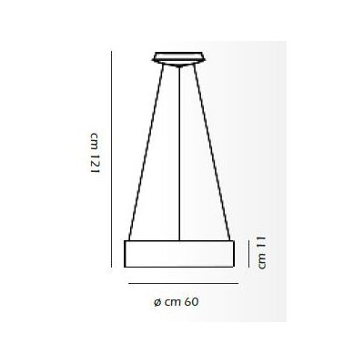 2049 SOSPENSIONE IN METALLO 4 COLORI DIAMETRO 60 CM A LED INTEGRATO DA 36W AFFRALUX - Cristalensi Shop Online