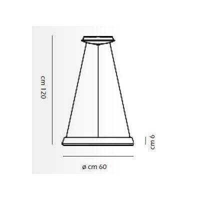 2050 SOSPENSIONE IN METALLO SABBIA O BIANCO DIAMETRO 60 CM A LED INTEGRATO DA 36W AFFRALUX - Cristalensi Shop Online