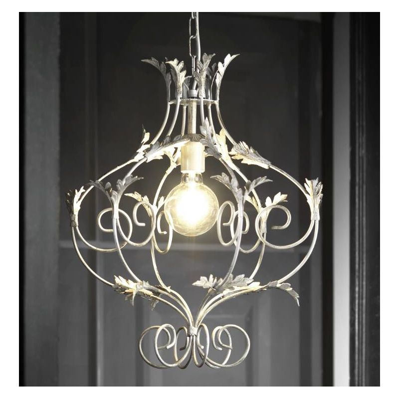 CONTESSA SOSPENSIONE CLASSICA IN METALLO AVORIO O BRONZO CON LAMPADINA A VISTA CRISTALENSI LIGHT - Cristalensi Shop Online