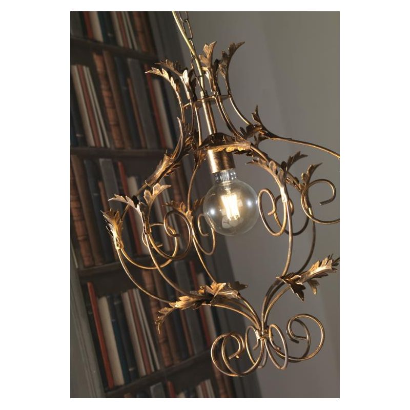 CONTESSA SOSPENSIONE CLASSICA IN METALLO AVORIO O BRONZO CON LAMPADINA A VISTA CRISTALENSI LIGHT - Cristalensi Shop Online