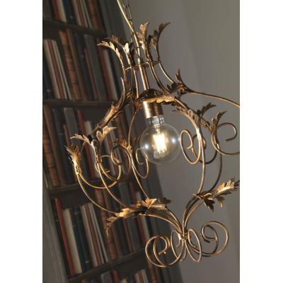 CONTESSA SOSPENSIONE CLASSICA IN METALLO AVORIO O BRONZO CON LAMPADINA A VISTA CRISTALENSI LIGHT - Cristalensi Shop Online