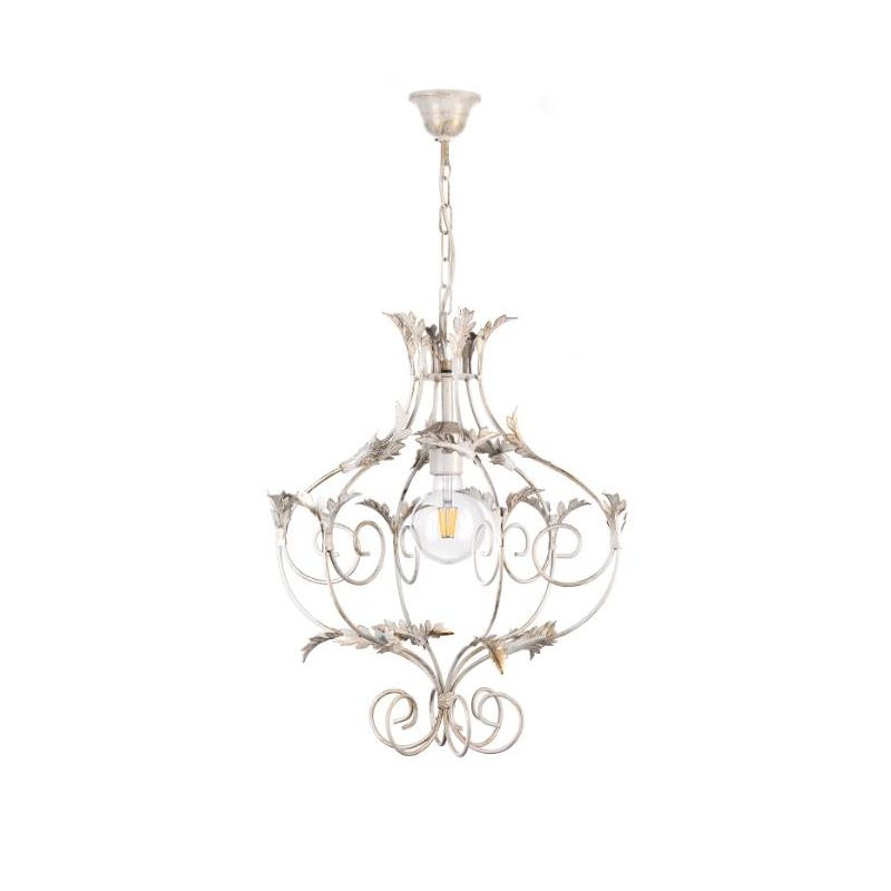 CONTESSA SOSPENSIONE CLASSICA IN METALLO AVORIO O BRONZO CON LAMPADINA A VISTA CRISTALENSI LIGHT - Cristalensi Shop Online