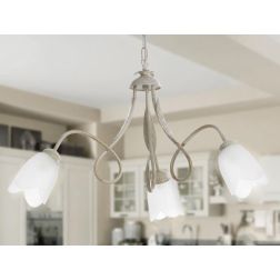 LAMPADARIO 3 LUCI STILE CLASSICO IN METALLO AVORIO O BRONZO DIAMETRO CM 65 CRISTALENSI LIGHT - Cristalensi Shop Online